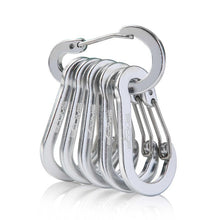 Load image into Gallery viewer, Booms Fishing CC1 6Pcs Aluminum Alloy Carabiner Keychain Outdoor Camping Climbing Snap Clip Lock Buckle Hook Fishing Tool 6Color
