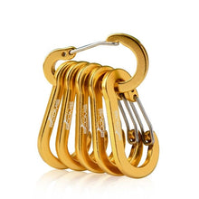 Load image into Gallery viewer, Booms Fishing CC1 6Pcs Aluminum Alloy Carabiner Keychain Outdoor Camping Climbing Snap Clip Lock Buckle Hook Fishing Tool 6Color
